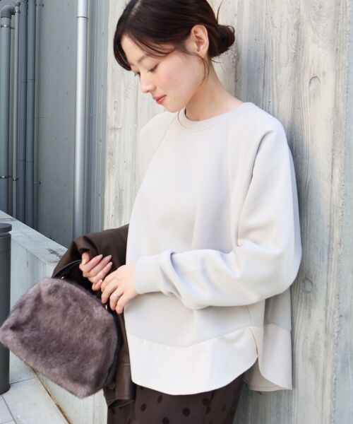 le.coeur blanc / ルクールブラン カットソー | ボンディングラグラン切替プルオーバー | 詳細12