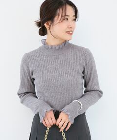 le.coeur blanc / ルクールブラン ニット・セーター | 《手洗い可能》シアーフリルリブニット