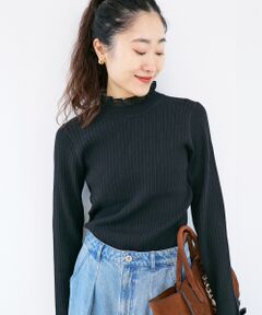 le.coeur blanc / ルクールブラン ニット・セーター | 《手洗い可能》シアーフリルリブニット