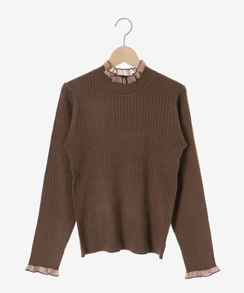 le.coeur blanc / ルクールブラン ニット・セーター | 《手洗い可能》シアーフリルリブニット | 詳細1