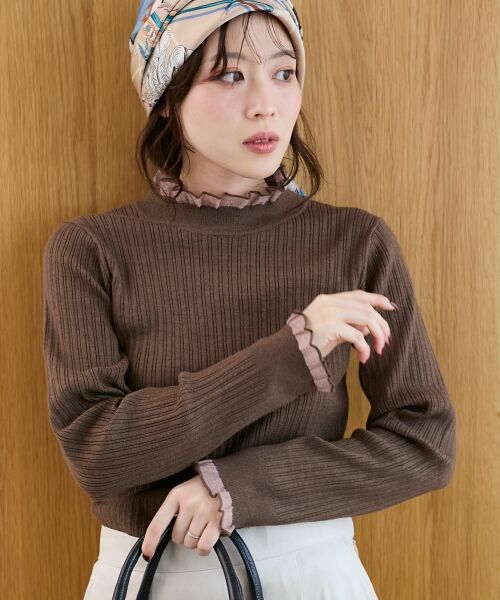 le.coeur blanc / ルクールブラン ニット・セーター | 《手洗い可能》シアーフリルリブニット | 詳細10