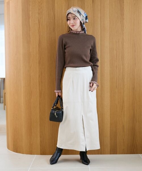 le.coeur blanc / ルクールブラン ニット・セーター | 《手洗い可能》シアーフリルリブニット | 詳細14