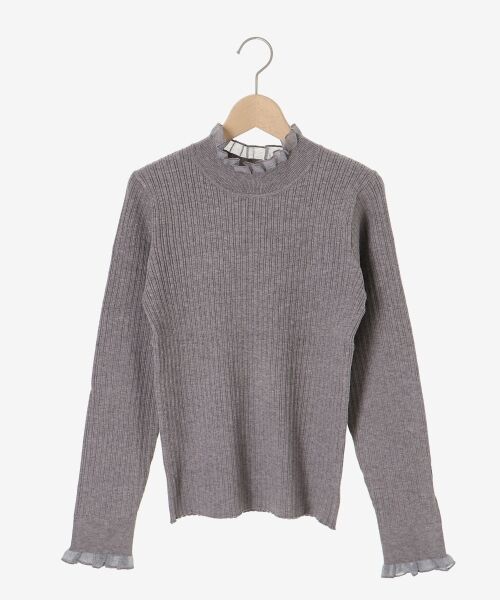 le.coeur blanc / ルクールブラン ニット・セーター | 《手洗い可能》シアーフリルリブニット | 詳細16