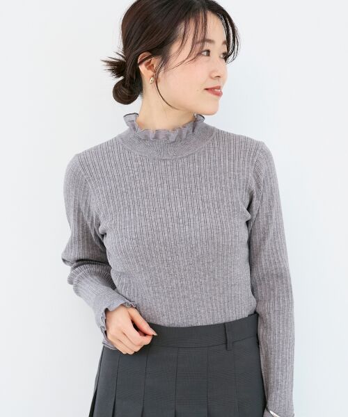 le.coeur blanc / ルクールブラン ニット・セーター | 《手洗い可能》シアーフリルリブニット | 詳細18