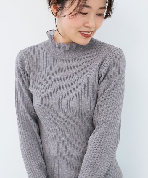 le.coeur blanc / ルクールブラン ニット・セーター | 《手洗い可能》シアーフリルリブニット | 詳細21