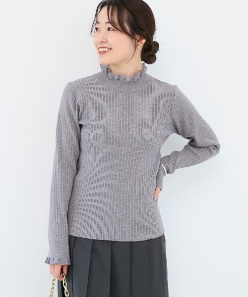 le.coeur blanc / ルクールブラン ニット・セーター | 《手洗い可能》シアーフリルリブニット | 詳細23