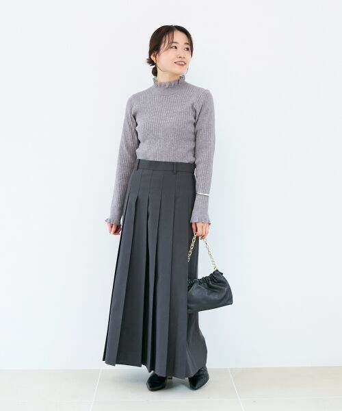 le.coeur blanc / ルクールブラン ニット・セーター | 《手洗い可能》シアーフリルリブニット | 詳細24