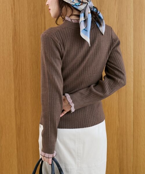 le.coeur blanc / ルクールブラン ニット・セーター | 《手洗い可能》シアーフリルリブニット | 詳細9