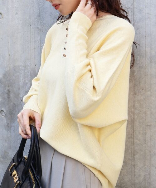 le.coeur blanc / ルクールブラン ニット・セーター | 《手洗い可能》ジュエリーボタンスリーブニット | 詳細12