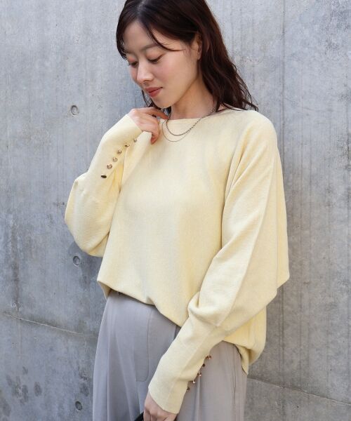 le.coeur blanc / ルクールブラン ニット・セーター | 《手洗い可能》ジュエリーボタンスリーブニット | 詳細14