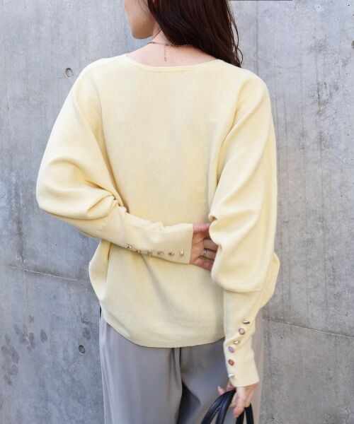 le.coeur blanc / ルクールブラン ニット・セーター | 《手洗い可能》ジュエリーボタンスリーブニット | 詳細15