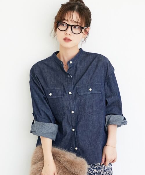 le.coeur blanc / ルクールブラン シャツ・ブラウス | スタンドネックパールボタンシャツ | 詳細18