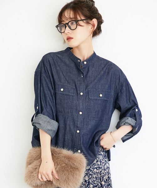 le.coeur blanc / ルクールブラン シャツ・ブラウス | スタンドネックパールボタンシャツ | 詳細19