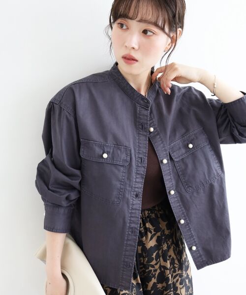 le.coeur blanc / ルクールブラン シャツ・ブラウス | スタンドネックパールボタンシャツ | 詳細2