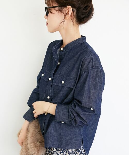 le.coeur blanc / ルクールブラン シャツ・ブラウス | スタンドネックパールボタンシャツ | 詳細24