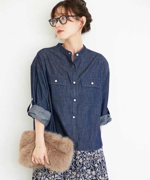 le.coeur blanc / ルクールブラン シャツ・ブラウス | スタンドネックパールボタンシャツ | 詳細25