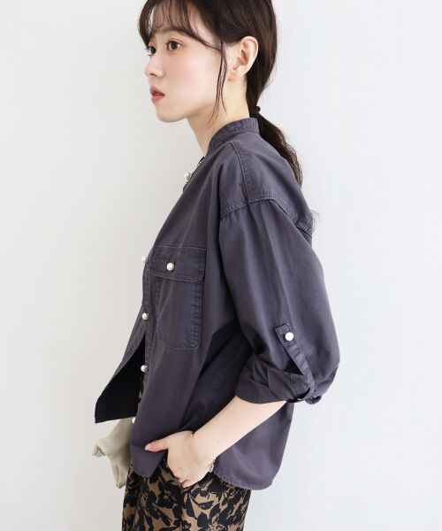 le.coeur blanc / ルクールブラン シャツ・ブラウス | スタンドネックパールボタンシャツ | 詳細5