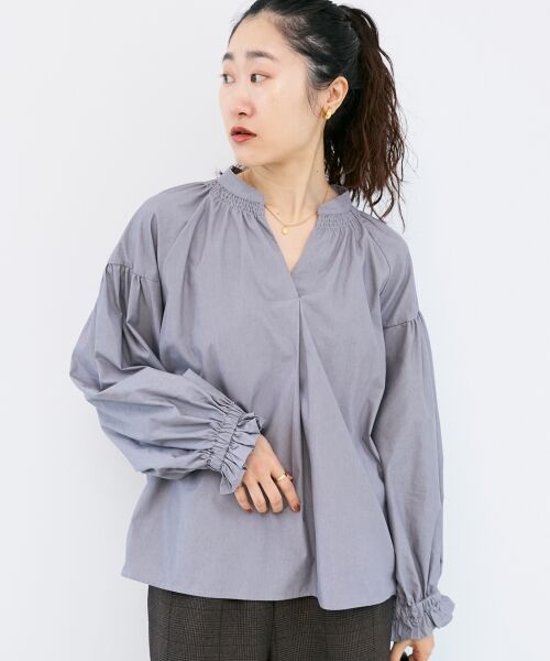 le.coeur blanc / ルクールブラン シャツ・ブラウス | シャーリングネックブラウス | 詳細15