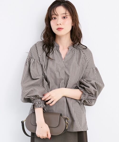 le.coeur blanc / ルクールブラン シャツ・ブラウス | シャーリングネックブラウス | 詳細2