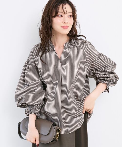 le.coeur blanc / ルクールブラン シャツ・ブラウス | シャーリングネックブラウス | 詳細3