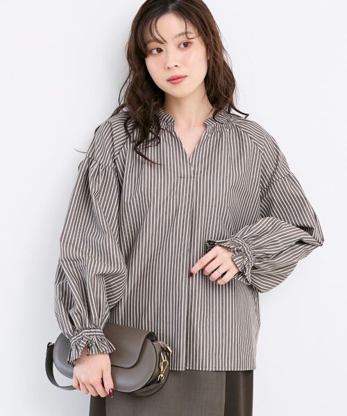 le.coeur blanc / ルクールブラン シャツ・ブラウス | シャーリングネックブラウス | 詳細5