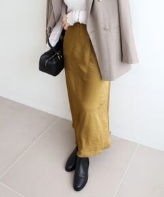 le.coeur blanc / ルクールブラン ロング・マキシ丈スカート | 《手洗い可能》マットサテンナロースカート