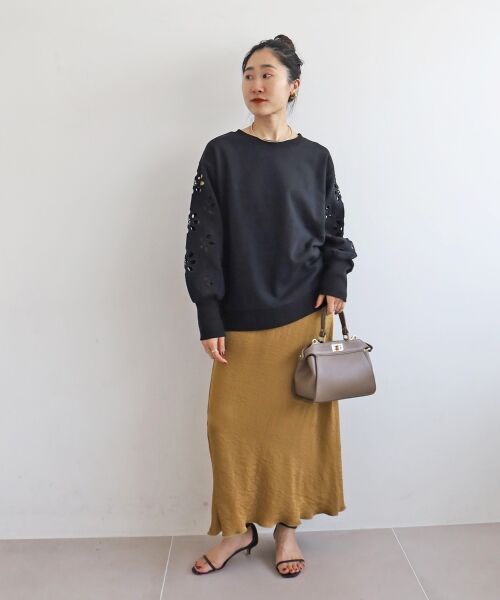 le.coeur blanc / ルクールブラン ロング・マキシ丈スカート | 《手洗い可能》マットサテンナロースカート | 詳細11