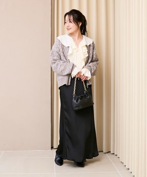 le.coeur blanc / ルクールブラン ロング・マキシ丈スカート | 《手洗い可能》マットサテンナロースカート | 詳細13