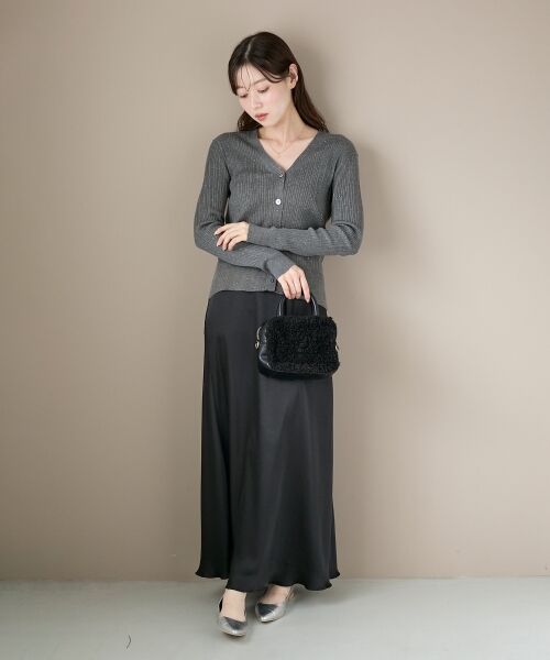 le.coeur blanc / ルクールブラン ロング・マキシ丈スカート | 《手洗い可能》マットサテンナロースカート | 詳細19