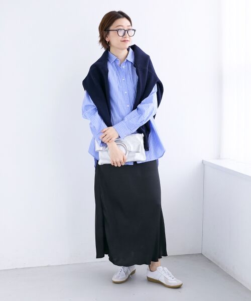 le.coeur blanc / ルクールブラン ロング・マキシ丈スカート | 《手洗い可能》マットサテンナロースカート | 詳細25