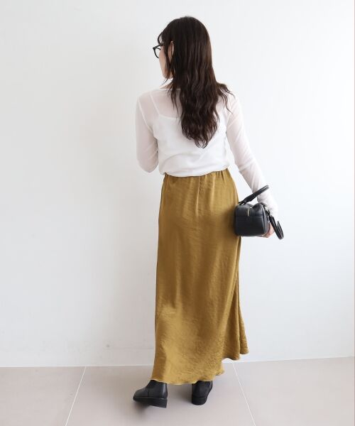le.coeur blanc / ルクールブラン ロング・マキシ丈スカート | 《手洗い可能》マットサテンナロースカート | 詳細5