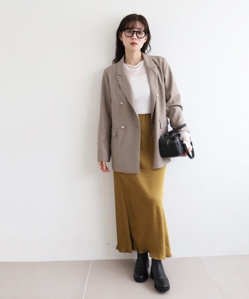 le.coeur blanc / ルクールブラン ロング・マキシ丈スカート | 《手洗い可能》マットサテンナロースカート | 詳細6