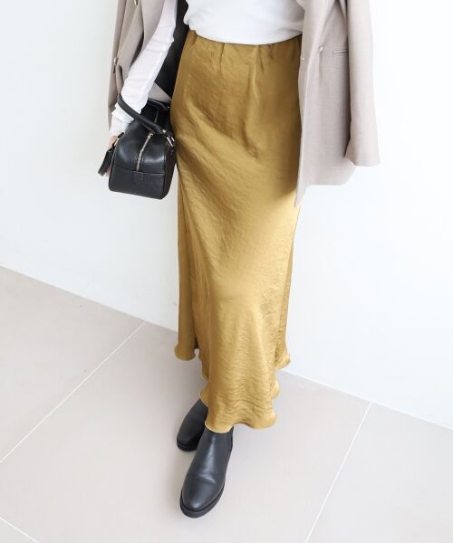 le.coeur blanc / ルクールブラン ロング・マキシ丈スカート | 《手洗い可能》マットサテンナロースカート | 詳細8
