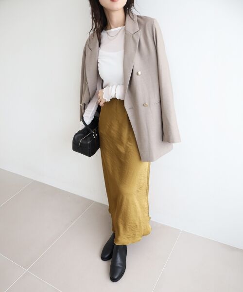 le.coeur blanc / ルクールブラン ロング・マキシ丈スカート | 《手洗い可能》マットサテンナロースカート | 詳細9