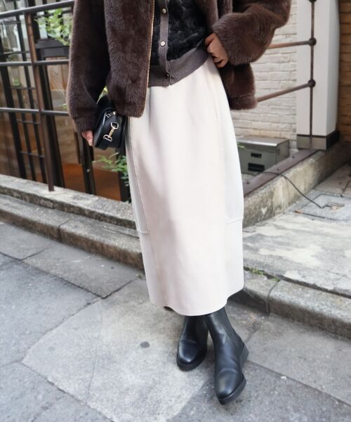 le.coeur blanc / ルクールブラン ロング・マキシ丈スカート | ボンディングバイヤス切替スカート | 詳細14