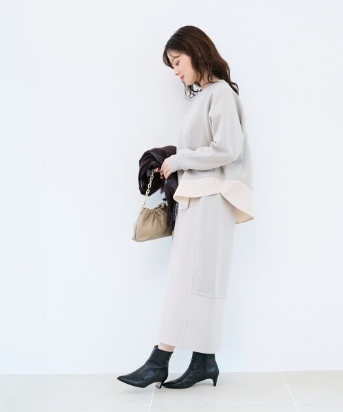 le.coeur blanc / ルクールブラン ロング・マキシ丈スカート | ボンディングバイヤス切替スカート | 詳細18