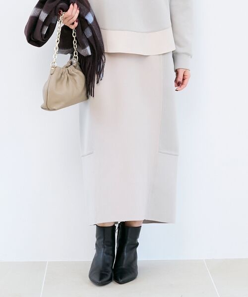 le.coeur blanc / ルクールブラン ロング・マキシ丈スカート | ボンディングバイヤス切替スカート | 詳細20