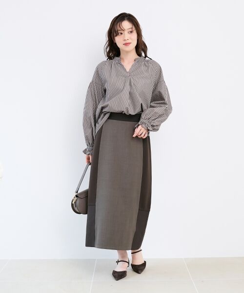 le.coeur blanc / ルクールブラン ロング・マキシ丈スカート | ボンディングバイヤス切替スカート | 詳細4