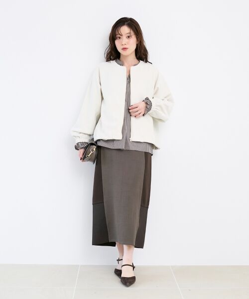 le.coeur blanc / ルクールブラン ロング・マキシ丈スカート | ボンディングバイヤス切替スカート | 詳細8