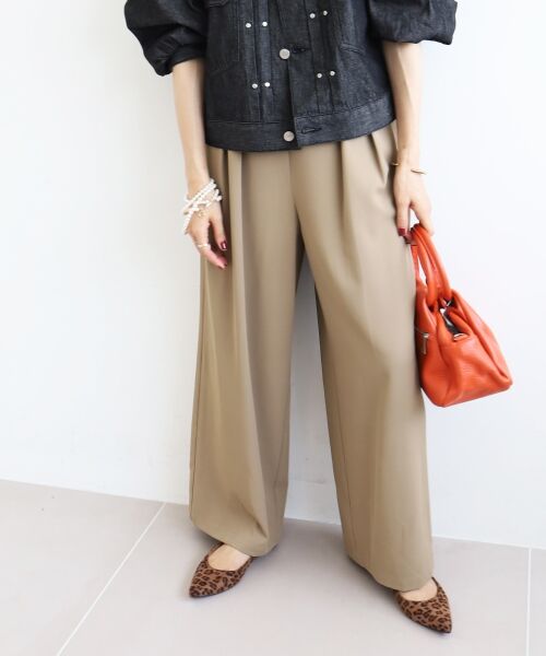 le.coeur blanc / ルクールブラン その他パンツ | 《手洗い可能》フルダルダブルタックワイドパンツ | 詳細2