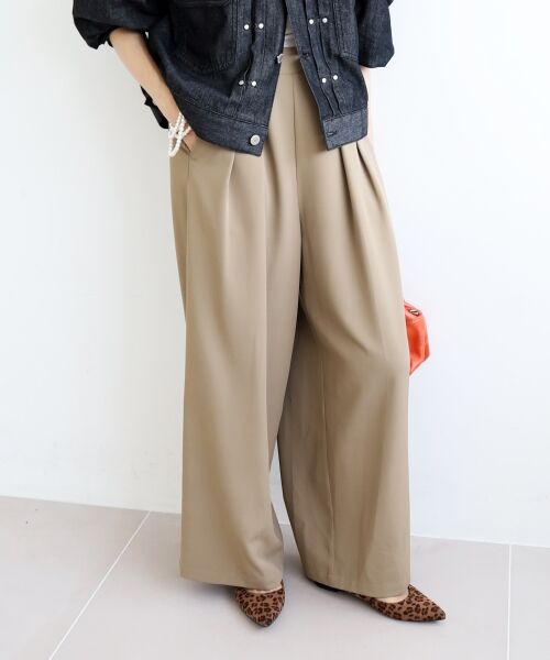 le.coeur blanc / ルクールブラン その他パンツ | 《手洗い可能》フルダルダブルタックワイドパンツ | 詳細3