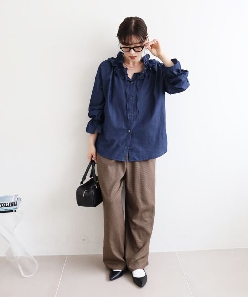 le.coeur blanc / ルクールブラン その他パンツ | 《手洗い可能》ガンクラブチェックドロストパンツ | 詳細21