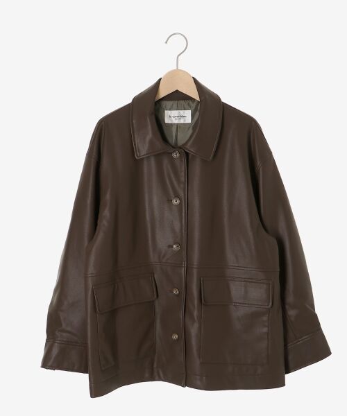 le.coeur blanc / ルクールブラン その他アウター | ステンカラー合皮ジャケット | 詳細1