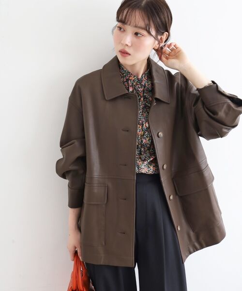 le.coeur blanc / ルクールブラン その他アウター | ステンカラー合皮ジャケット | 詳細10