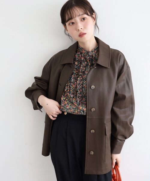 le.coeur blanc / ルクールブラン その他アウター | ステンカラー合皮ジャケット | 詳細11