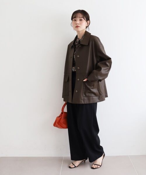 le.coeur blanc / ルクールブラン その他アウター | ステンカラー合皮ジャケット | 詳細12