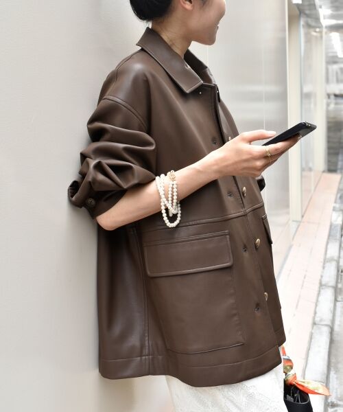 le.coeur blanc / ルクールブラン その他アウター | ステンカラー合皮ジャケット | 詳細17