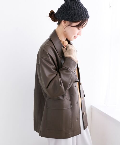 le.coeur blanc / ルクールブラン その他アウター | ステンカラー合皮ジャケット | 詳細3