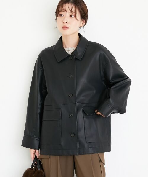 le.coeur blanc / ルクールブラン その他アウター | ステンカラー合皮ジャケット | 詳細30