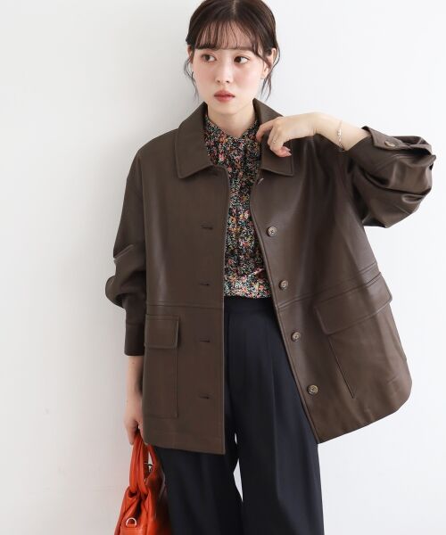 le.coeur blanc / ルクールブラン その他アウター | ステンカラー合皮ジャケット | 詳細9
